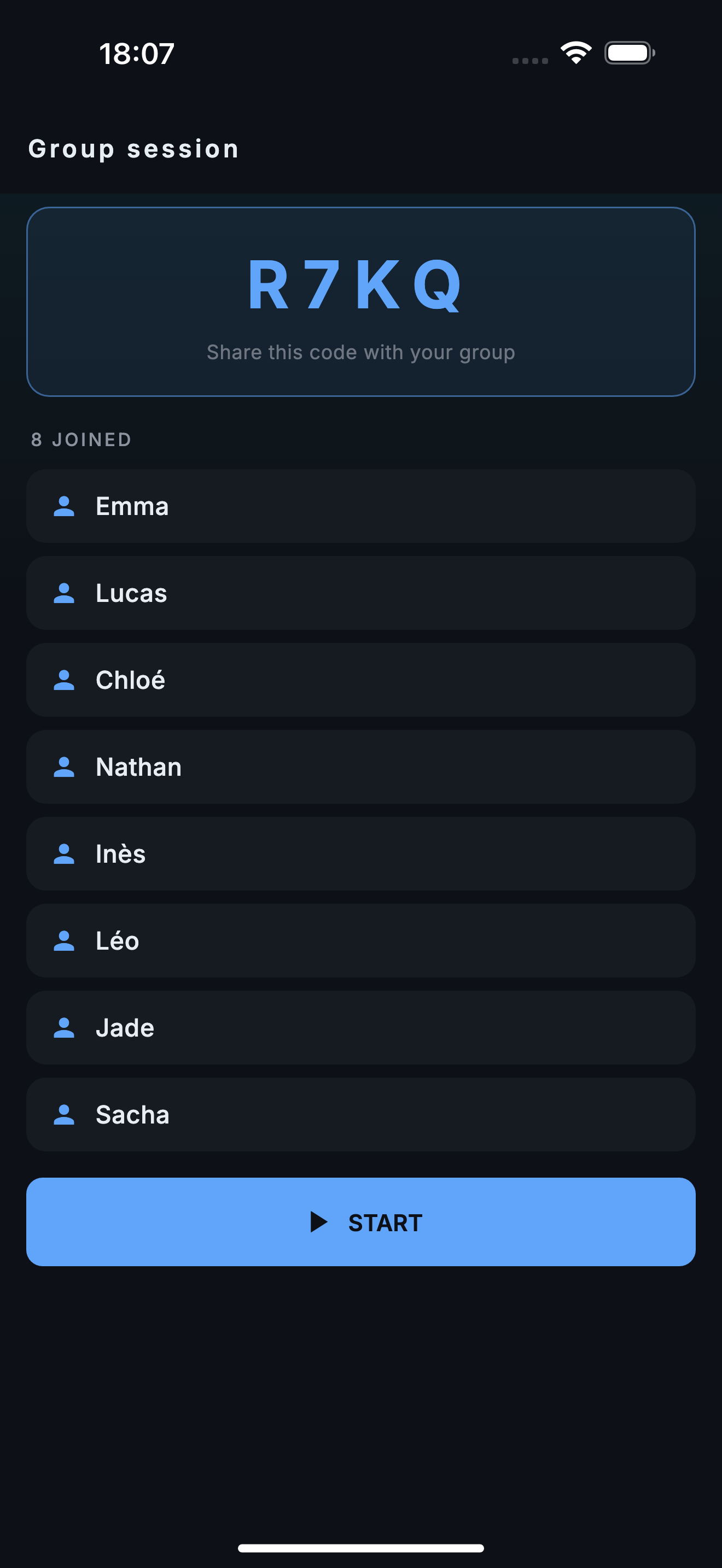 Live group session